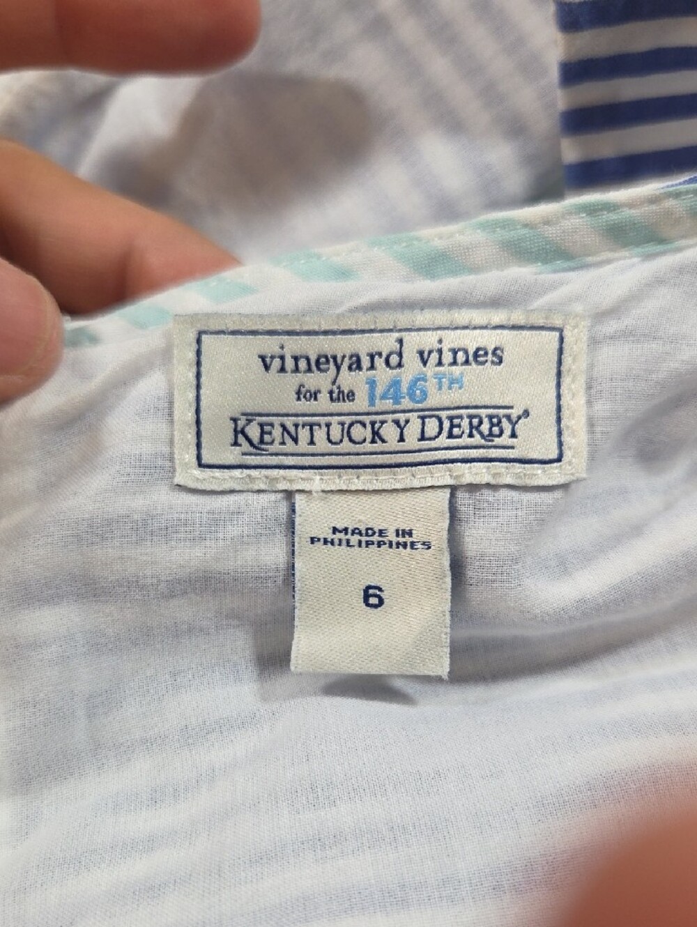 Vineyard Vines 146 Kentuky Derby Sleeveless Striped Midi Dress Cotton Colorblock - Picture 8 of 13